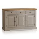 St Ives Natural Oak and Light Grey Painted Large Sideboard