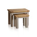 St Ives Natural Oak and Light Grey Painted Nest of Tables