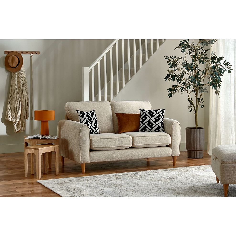 Thornley 2 Seater Sofa in Ivory Fabric 1
