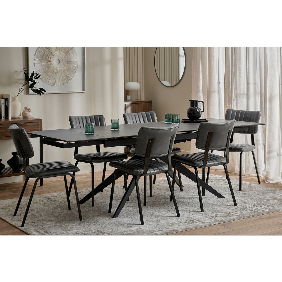 Trento 5ft Grey Ceramic Extendable Dining Table 1