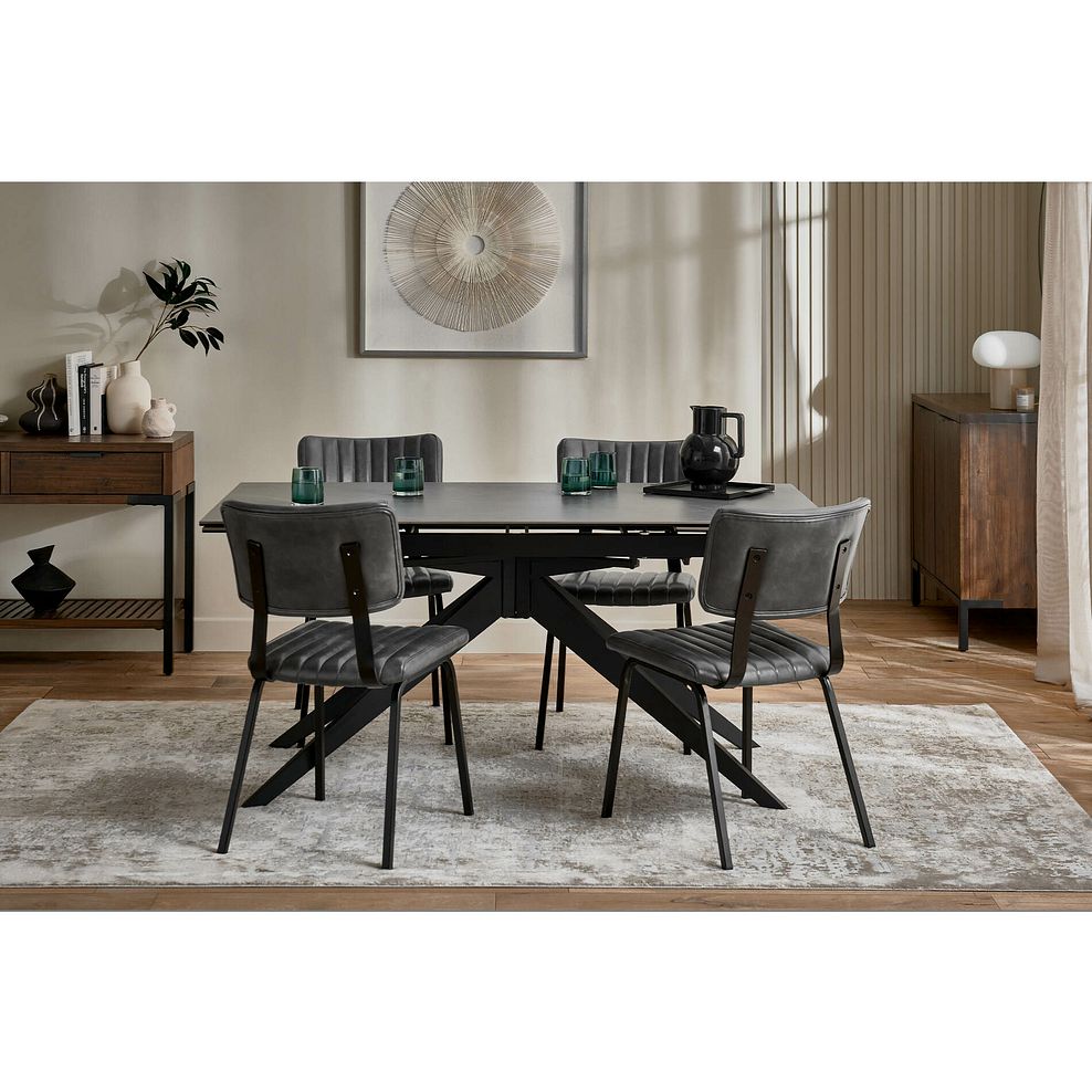 Trento 5ft Grey Ceramic Extendable Dining Table 2