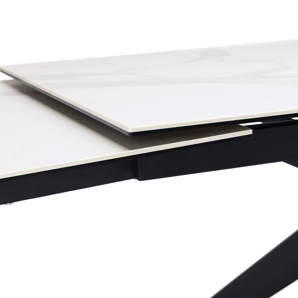 Trento 5ft White Ceramic Extendable Dining Table 8