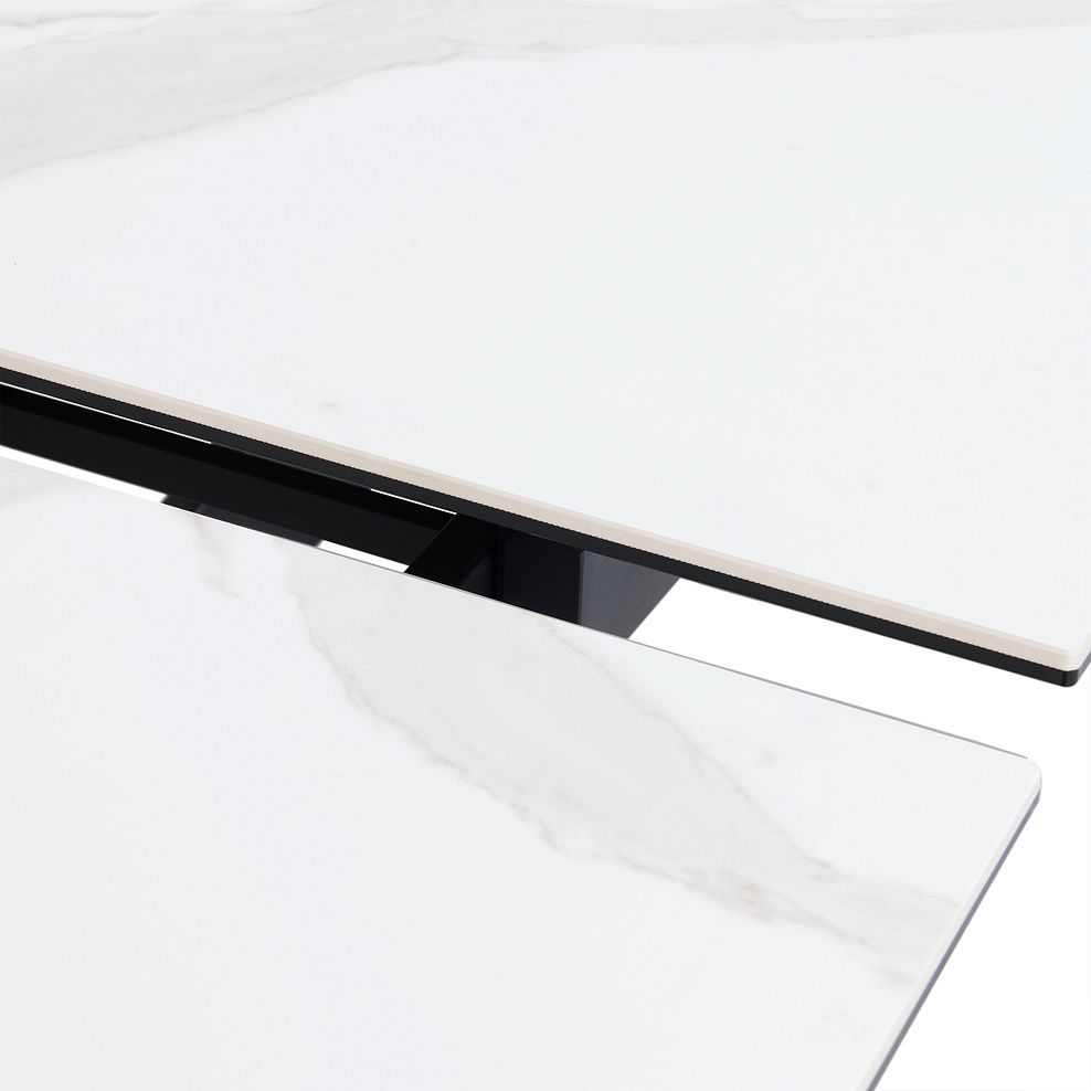Trento 5ft White Ceramic Extendable Dining Table 9