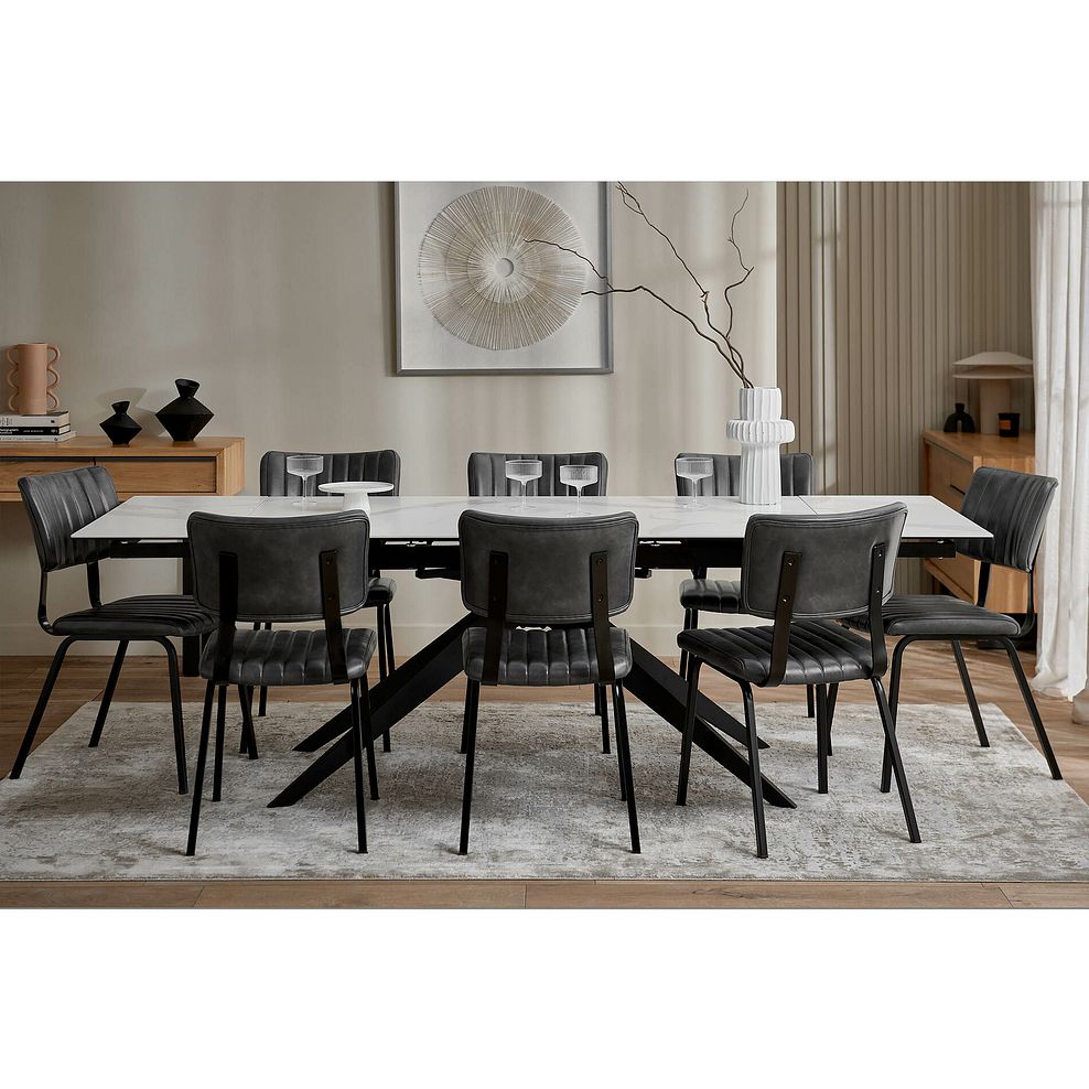 Trento 5ft White Ceramic Extendable Dining Table 1