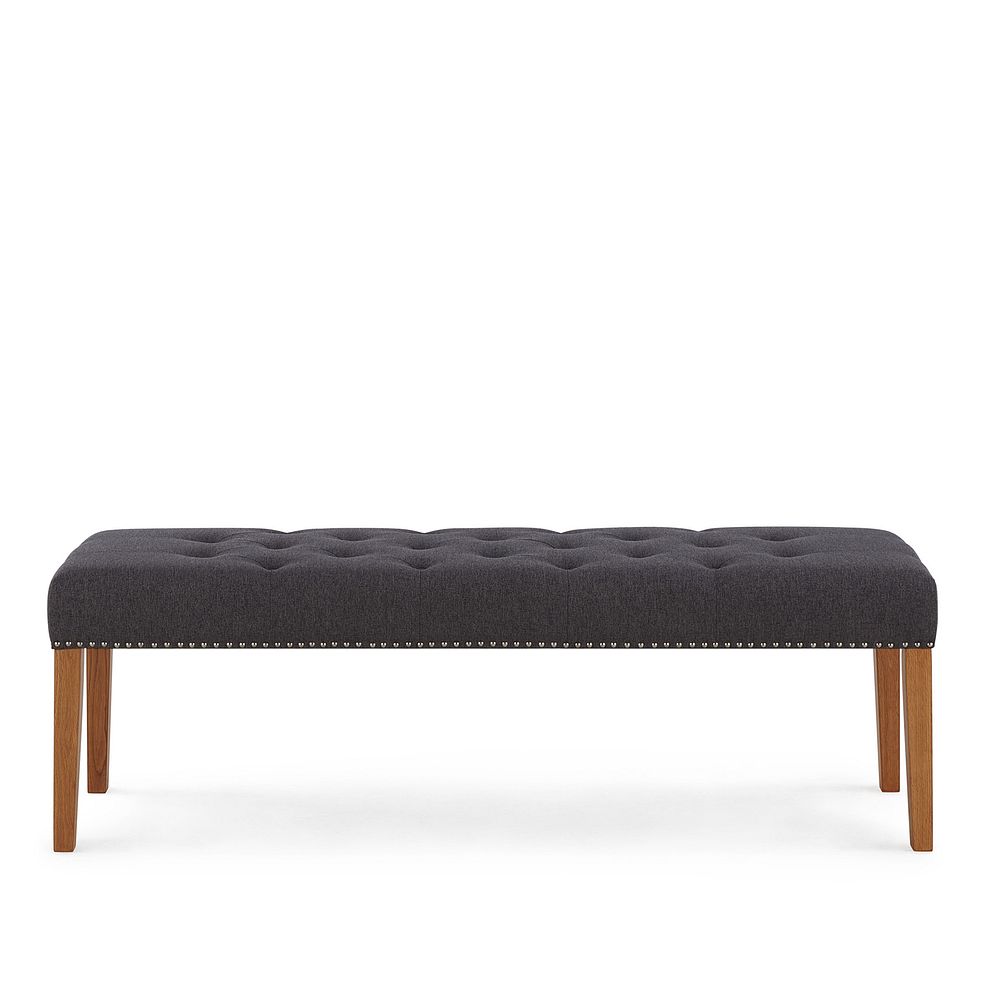Vivien Button Seat Bench in Grey Fabric 3
