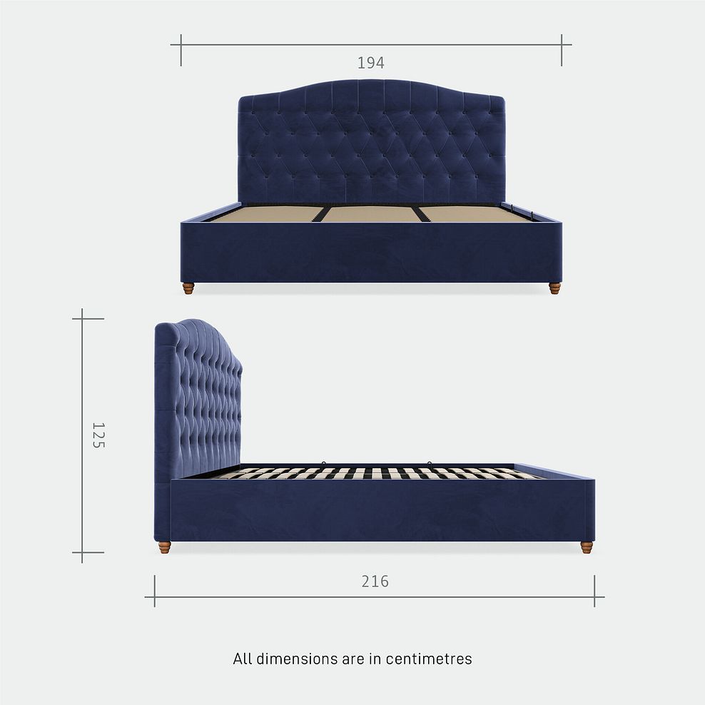 Windsor Super King-size Ottoman Storage Bed in Sunningdale Indigo Fabric 8