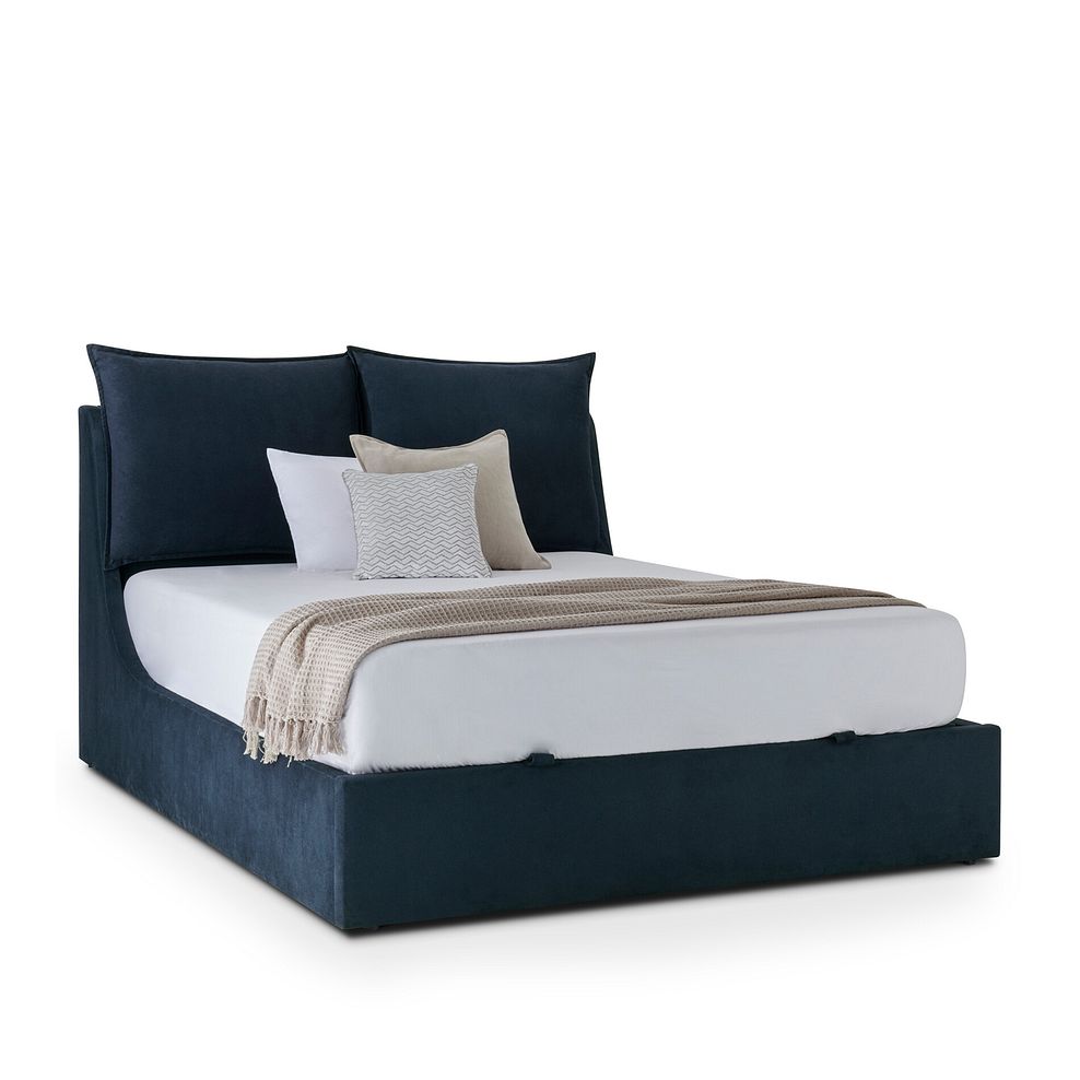 Wren King-Size Ottoman Bed in Smooth Midnight Fabric 6