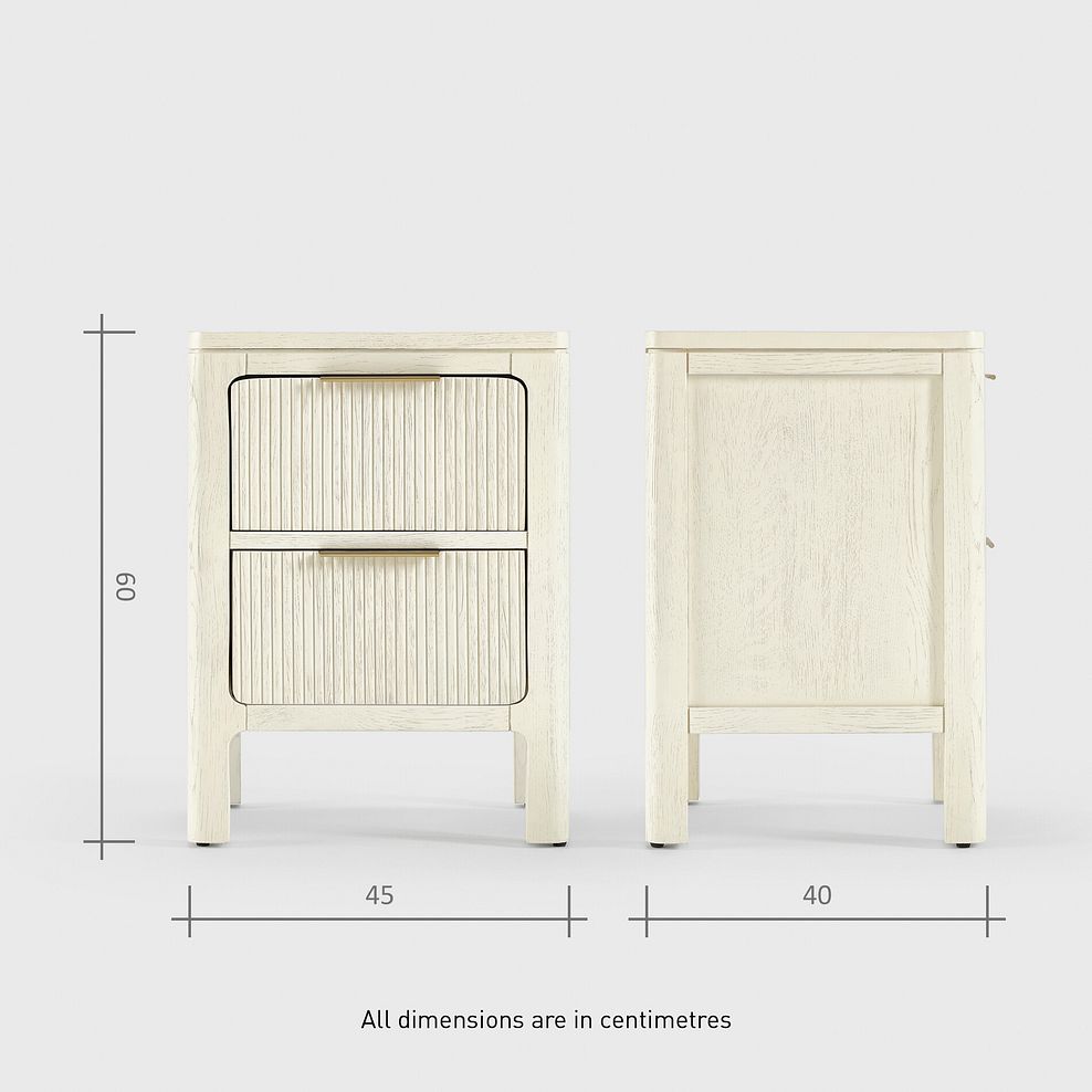 Wren White Painted Solid Oak 2 Drawer Bedside Table 13