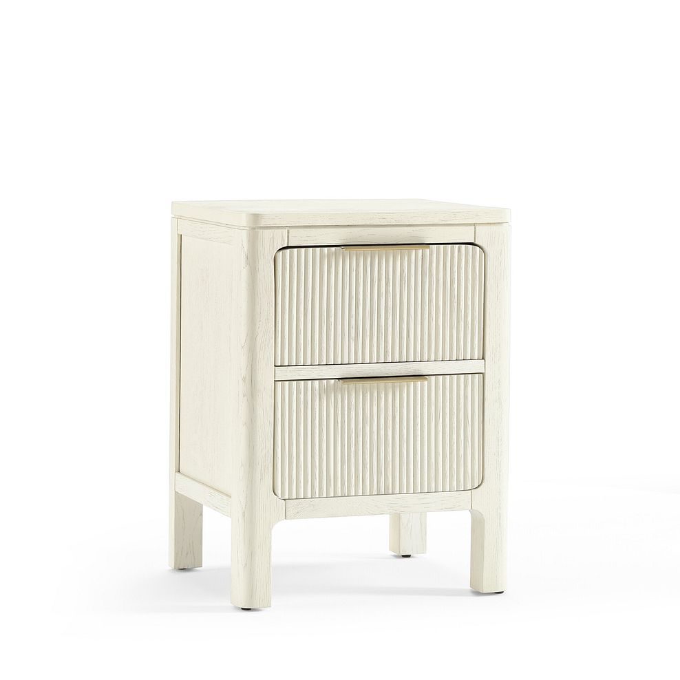 Wren White Painted Solid Oak 2 Drawer Bedside Table 4