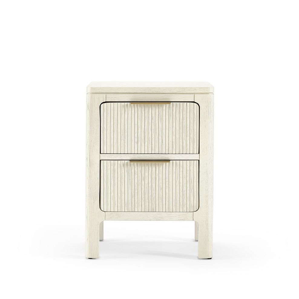 Wren White Painted Solid Oak 2 Drawer Bedside Table 6