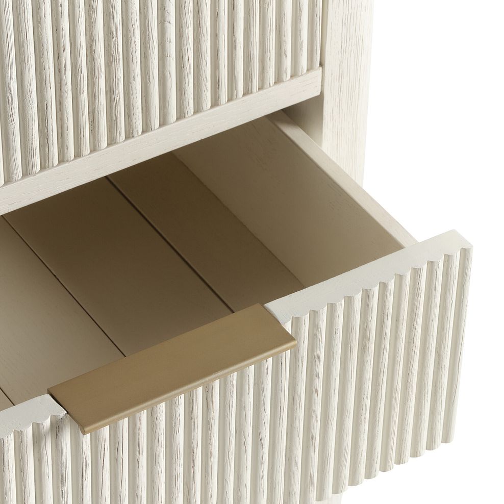 Wren White Painted Solid Oak 2 Drawer Bedside Table 10