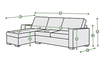Eastley Left Hand Chaise Sofa Bed with Storage Dimensions
