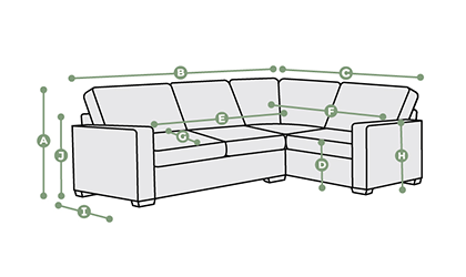 Evie Corner Sofa Left Hand Dimensions